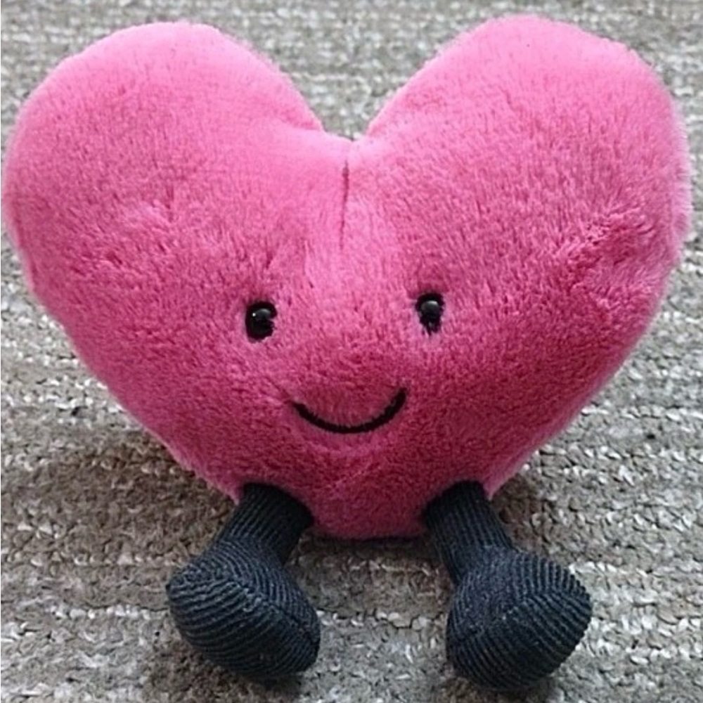 Jellycat Heart Pink Amuseable 5" RETIRED Soft Plush Toy RARE Vintage